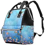 Xingruyun Wickelrucksack Blumen Windelrucksack Wasserdicht Rucksack Babytasche Reisetasche Für Kinder Mädchen Jungen 27x20x36.5