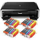 Canon Pixma iP7250 mit WLAN, Fotodrucker und CD-Bedruck, Auto Duplex Druck Tintenstrahldrucker + USB Kabel + Set 20 IC-Office XL Tintenpatronen (Originalpatronen Nicht im Lieferumfang)