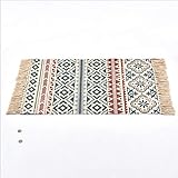 Icole Cotton Teppiche, Teppich mit Quasten Handgewebter europ?ischer Mandala-Baumwollteppich, Wohnzimmer, Schlafzimmer, Arbeitszimmer, Couchtisch Teppiche Fu?