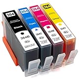 ESMOnline 4 kompatible XL Druckerpatronen (4 Farben) als Ersatz für HP 364 zu HP OfficeJet 4610, 4620; DeskJet 3520, 3070A B611; Photosmart Plus B209, B210; Photosmart Wireless B109, B110; Photosmart B010, B109, 5510, 5520, 6510, 6520, 7510, 7520