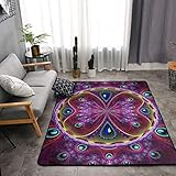 SHEYZYLTD Psychedelic Trippy Pilz-Teppich, 1,2 x 1,8 m, Bodenmatte mit rutschfester Gummi-Rückseite, weich und bequem, für Wohnzimmer, Schlafzimmer, Sp