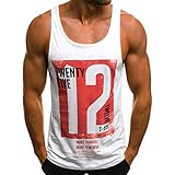 TIFIY Bodybuilding Muscle Weste Tank Top Stringer Gym Sport und Freizeitkleidung IZHH Laufen Fitness Bluse Atmungsaktive Weste Top Sweatshirt(Weiß,L)