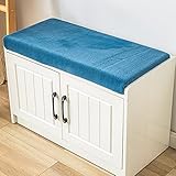 Japanischer Stil Bank Kissen,Non Slip Unteres Gepolsterte Getuftete Flur Kissen,Universal Bank Kissen,Indoor Schaum Outdoor Rechteck Kissen Für Schuh-rack Schuhbank Eingangsbereich-Blau c 45*45*3cm(17