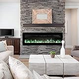 MachenFlame Elektrischer Kamineinsatz zur Wandmontage, freistehend, mit Fernbedienung, 1800/900 W (Schwarz, 101,6 cm)