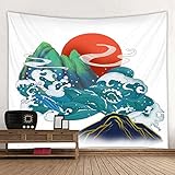 Wave Art Printed Tapisserie Kanagawa Giant Wave Wandbehang Wohnkultur Hintergrund Tuch Decke Hängetuch A6 180x200