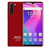 Blackview A80 Plus Smartphone ohne Vertrag, 6,49 Zoll Octa-core Android 10 Smartphone, 4680mAh Akku 4GB RAM 64GB Speicher, 13MP+8MP Kamera, NFC/Face ID/Fingerabdruck/GPS 4G Dual SIM Handy (Rot)