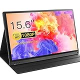 Portable USB C Monitor 15,6 Zoll Tragbarer Monitor 1920x1080 Full HD 100% SRGB Tragbare IPS Bildschirm Typ-C HDMI Augenschutz Portabler Gaming Monitore mit Schutzhülle für Handy Laptop PC Xbox PS3 PS4