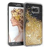 EAZY CASE Hülle kompatibel mit Samsung Galaxy S6 Edge Plus Schutzhülle mit Flüssig-Glitzer, Handyhülle, Schutzhülle, Back Cover mit Glitter Flüssigkeit, aus TPU/Silikon, Transparent/Durchsichtig, G