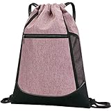 LIVACASA Turnbeutel Wasserdicht Sportbeutel Hipster mit Reißverschluß Innentasche Außentasche Gym Bag Hipster Verstellbar Tunnelzug Rucksack Beutel Damen Herren R