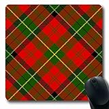 Jamron Mousepad OblongRed Traditionelle strukturierte Tartan L盲ndliche geometrische Decke Plaid Muster Abstrakte Texturen Keltische rutschfeste Gummimaus Pad B眉ro Computer Laptop Spiele Mat.-N
