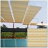 AWAING Sonnensegel Erweiterbar,Schattiernetz mit ösenGeformter Wellen-Sonnenschutz auf Drahtdach-Schattierungsrate 85% atmungsaktiv hydrophob für Pergola-Garten UV-Schutz(Color:Beige;Size:1x3m)
