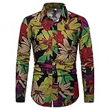 Freizeithemden Herren Modern Urban Revers Strickjacke Slim Fit Herren Langarm Herbst Winter Neuheit Kreative Druck Herren Hemd Casual Urlaub Herren S