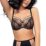 Gorsenia Damen Soft BH Softschale Bügel Große Größen K496 Paradise, Schwarz,95F
