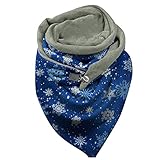 KateMiss Schal Damen Dreieck Elegant Knopf Dreieckstuch Mode Drucken Weicher Halswärmer Winterschal Poncho Schlauchschal Der Einfache und Vielseitige Damen Loop Schal Wickelschal Nack
