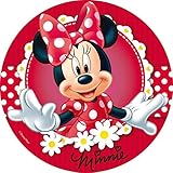 Minnie Mouse Thema Runde Tortenaufleger 20CM - Geburtstag Tortenbild Zuckerbild Tortenplatte Oblate Kuchenzuckerp