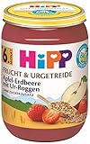 Hipp Bio Frucht & Urgetreide Apfel-Erdbeere mit Ur-Roggen, 6er Pack (6 x 190 g)