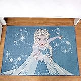 Disney Home Kinderteppich - Offiziell lizenzierter Kinderspielteppich für Kinderzimmer, Spielzimmer - rutschfeste und waschmaschinenfeste Spielmatte für Kinder, Disney Frozen Teppich 80 x 120