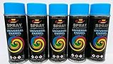 Sprühlack RAL Sprühfarbe Lackspray Spraydose 400ml - RAL 5012-5 Stück