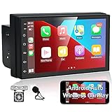 Hodozzy Android Autoradio 2 din kompatibel mit Carplay & Android Auto 7' Touchscreen Bluetooth Autoradio WiFi GPS FM Radio Empfänger Dual USB + Rückfahrk