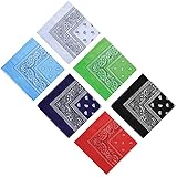 NETUME Bandana Kopftuch für Damen Herren 6 Stück, Baumwolle Paisley Halstuch Kopf Schal, Square Nickituch Bandana Tuch für Motorad Biker - auch als T