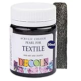 Nevskaya Palitra Textilfarbe Schwarz Glitzer | 50 ml im Näpfchen | Stoffmalfarben waschfest | Qualität von D