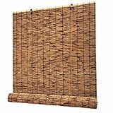 JIAJUTUI001 Natürlicher Schilfvorhang Bambusrollo Outdoor Rollo Bambus Sonnenschutzrollos Lichtfilter Vorhang Retro Carbonization Schilf Vorhang,für Bambusrollo Sonnenschutz (88x180cm/34x70in)