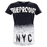trueprodigy Casual Herren Marken T-Shirt Aufdruck Oberteil Cool Stylisch Rundhals Kurzarm Slim Fit T-Shirt Männer, Farben:Schwarz, Größe:XL