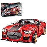 LAKA Technik Supercar Modular 3386Pcs Statische Version Sportwagen Bricks Modell für Ford Mustang Shelby GT500 Kompatibel mit Lego Technik