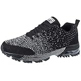 VVQI Laufschuhe Herren Damen Sneaker Sportschuhe Turnschuhe Mode Leichtgewichts Freizeit Atmungsaktive Fitness Schuhe 45 EU 005 1 Schw