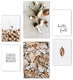 Mia Félice Premium Poster Set » Hello Fall « 2x A3 | 4x A4 - Moderne Bilder für das Wohnzimmer und Schlafzimmer - Wandbilder ohne Rahmen - Flur Deko - Dek