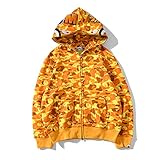 ZYSK Bape Jacke Shark Hoodie Herren 3D Camouflage Haikopf Kapuzenjacke Strassenmode mit Reißverschluss Kapuzenpullover lockere Passform, Reißverschluss, Hip Hop-Hoodie-Hack