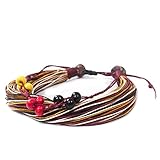 NOVICA Frau Baumwolle und Holz-Armband Armband, 7.5', ‚Maya Corn‘