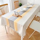 LIUJIU Tischdecke Rechteckige Tischdecke Baumwolle Leinen Tischdecke Geeignet für Home Küche Dekoration, Verschiedene Größen,60x60