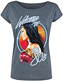 Wonder Woman Welcome to The ´80s Frauen T-Shirt blau meliert M