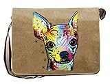 Hunde Motiv Umhängetasche für Hundehalter mit Hunde Tasche Canvas Chihuahua Hund Hundebesitzer Hundehalter Dog Hunde Artikel Dogs H