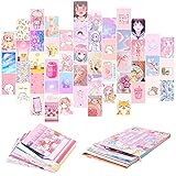 50 STÜCKE Comics Wandkunst Collage Kit, Anime ästhetisches Bild Indie Room Decor, Kunstposter für Wohnheim-Wand-Dekor Wandkunstdruck für VSCO Mädchen Jungen, ästhetische Foto-Schlafzimmer-Dekor (Pink)