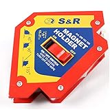S&R Schweißmagnet mit Ein-Ausschalter - Winkelmagnet mit Haltekraft bis 12/13 kg - Schweißwinkel 45° / 90° / 135° (120mm, 12,5 kg/Seite, mit Schalter)