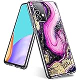 Hülle für Samsung Galaxy A52 5G Handyhülle Slim Flexible TPU Silikon mit Galaxy A52 Case Silikonhülle Weiblich Crystal Clear Marmor Blume Bumper Schutzhülle für Samsung A52 5G Hülle (C,A52 5G)