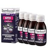 Sambucol Vorteilspack - 4 x Sambucol Kids - 4 x 120ml Sirup mit Vitamin C für die normalen Funktion des Immunsystems – weltweiter B