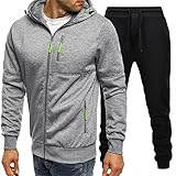 Newanna Herren Jogginganzug Trainingsanzug Sportanzug Jogginghose Hoodie-Sporthose Sweatjacke Sportjacke Herbst Winter Hausanzug Baumwolle Freizeitanzug Jogger Gym Fitness Sportbekleidung