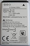 Li/Ion Akku für Simply Smart MB 100