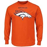 Denver Broncos Majestic NFL Critical Victory 2 Men's Long Sleeve Orange T-S