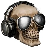 MIK Funshopping Spardose Sparbüchse Im Totenkopf-Design (Schädel mit Kopfhörer und Sonnenbrille)