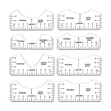 8-teiliges T-Shirt-Zentrierungswerkzeug, Schablonen-Lineal, T-Shirt-Positionierungs-Lineal, Lineal, Vinyl-T-Shirt-Herstellung, Messwerkzeug für Familie, Freunde, DIY