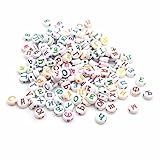 Perlen Russisches Alphabet im Farbmix 7x4mm 300 Stück von Vintageparts zum Schmuck selber M