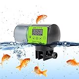 Futterautomat Aquarium 200ml Große Kapazität Und LCD Display, Automatisierte Futterspender für Fische mit 4 Mal Fütterung Zeit Einstellung, geeignet für Aquarium, Fischtank und Schildkrötentank