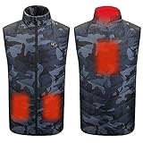 HWZZ Elektrisch Beheizte Weste 4 Heizzonen 3 Temperaturstufen USB Waschbare Jacke Weste Für Outdoor Motorrad Skifahren Radfahren Camping,Blau,5XL