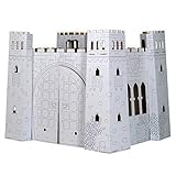 small foot 10017 Spielhaus 'Burg' aus Bastelkarton, detailreich gestaltet, mit Fenster, Tür zum Öffnen, bemalbar, ab 3