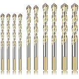 1. 0PCS. Mauerwerk Bohrer Set Kipper Keramik Fliesenbohrer Twist Bohrer für Betonziegel Glas Kunststoff und Holz (Color : Gold)