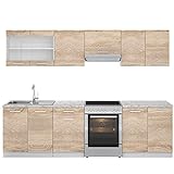 Vicco Küche Raul Küchenzeile Küchenblock Einbauküche 270 cm Sonoma - Frei Kombinierbare E